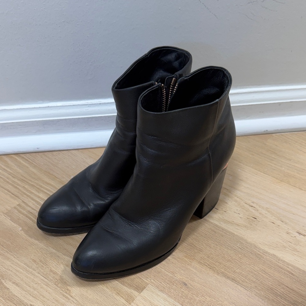 Alexander Wang Black Leather Ankle Booties
